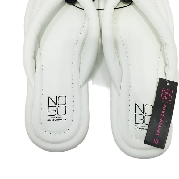New No‎ Boundaries Women's Puffy Flip Flops White Size 9 - Picture 5 of 7